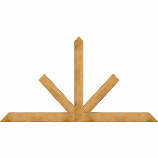 Ekena Millwork Saratoga Rough Sawn Timber Gable Bracket, Western Red Cedar, 108"W x 58"H x 6"D x 6"F, 13/12 Pitch GBW108X58X0606SAR00RWR - main